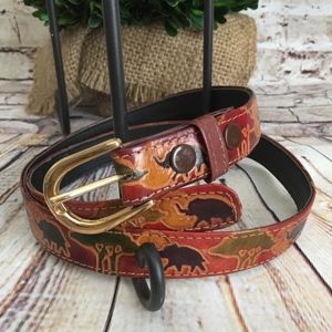 Mediterranean Trading Co. Embossed Leather Belt